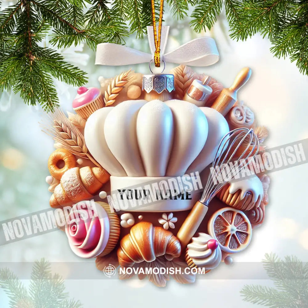 Custom Name Ornament Christmas Sweet Chef