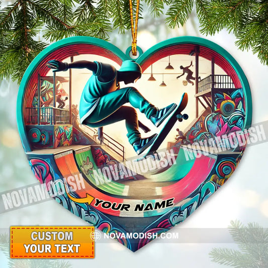 Custom Name Ornament Skateboarding 1 Pack