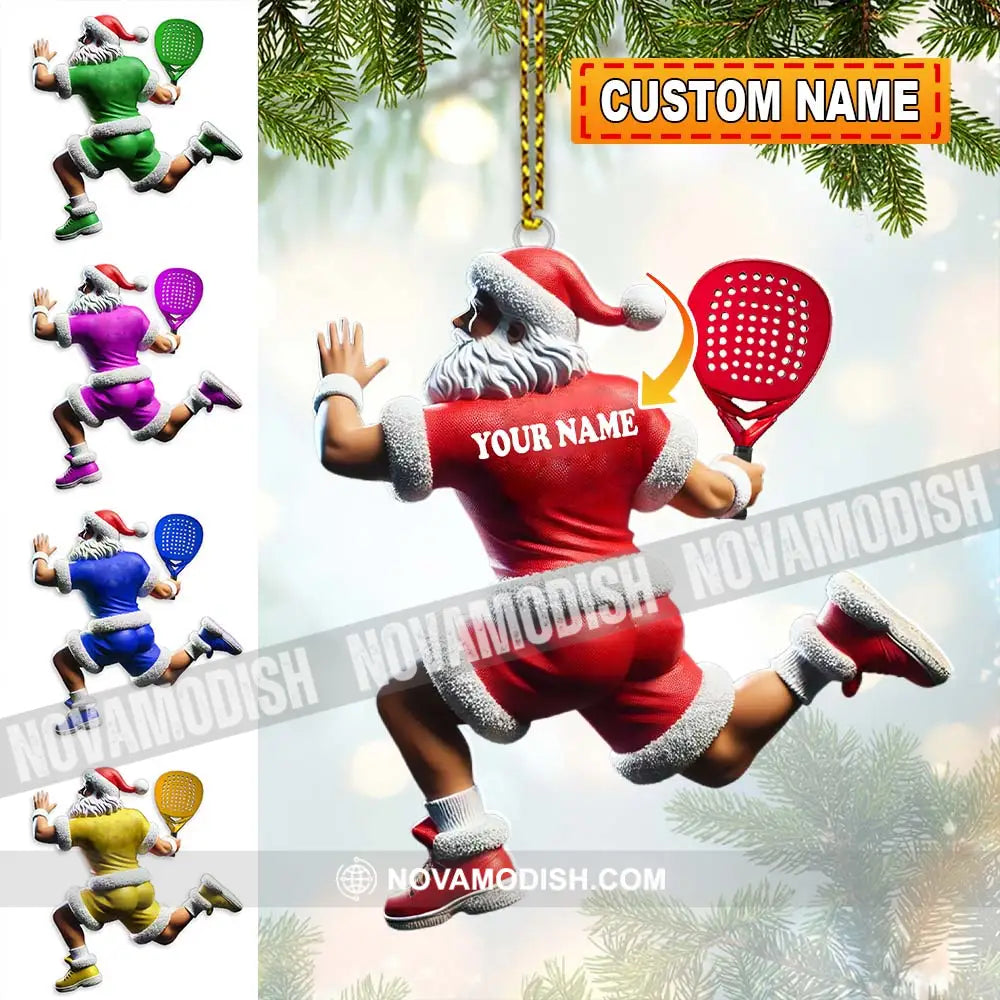 Custom Name Padel Tennis Santa Ornament Christmas Gift For Lover