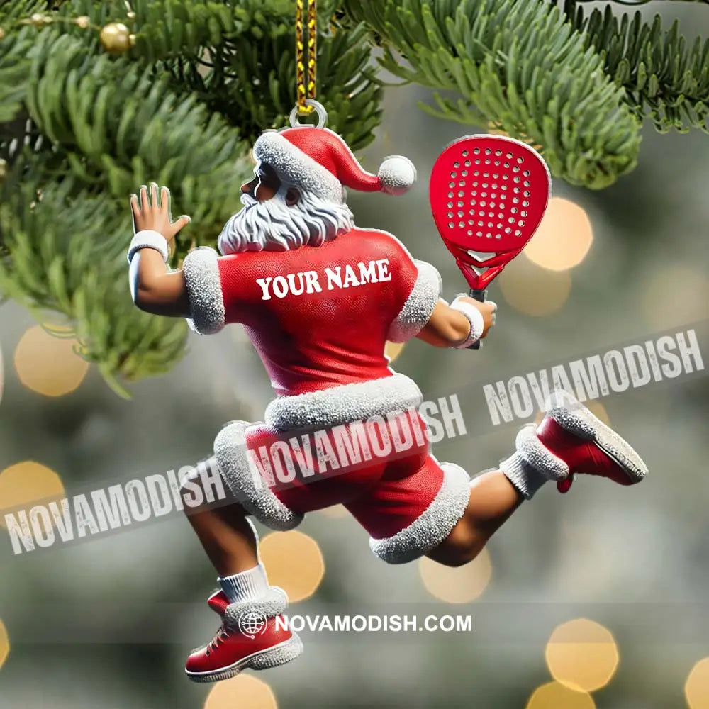 Custom Name Padel Tennis Santa Ornament Christmas Gift For Lover