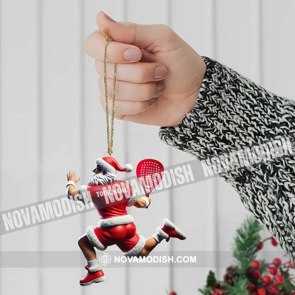 Custom Name Padel Tennis Santa Ornament Christmas Gift For Lover