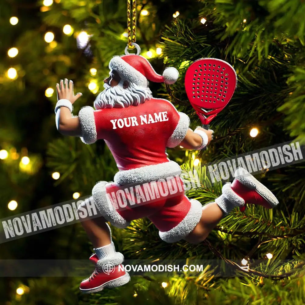 Custom Name Padel Tennis Santa Ornament Christmas Gift For Lover