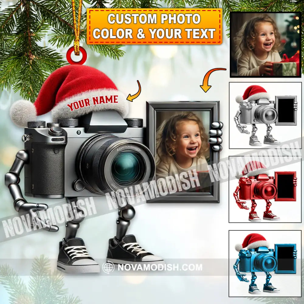 Custom Name Photography Ornament Family Photo Christmas Gift