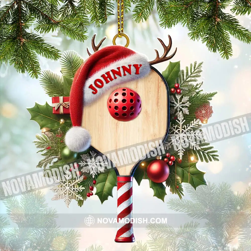 Custom Name Pickle Ball Ornament Christmas Gift 3.54’’ / 1