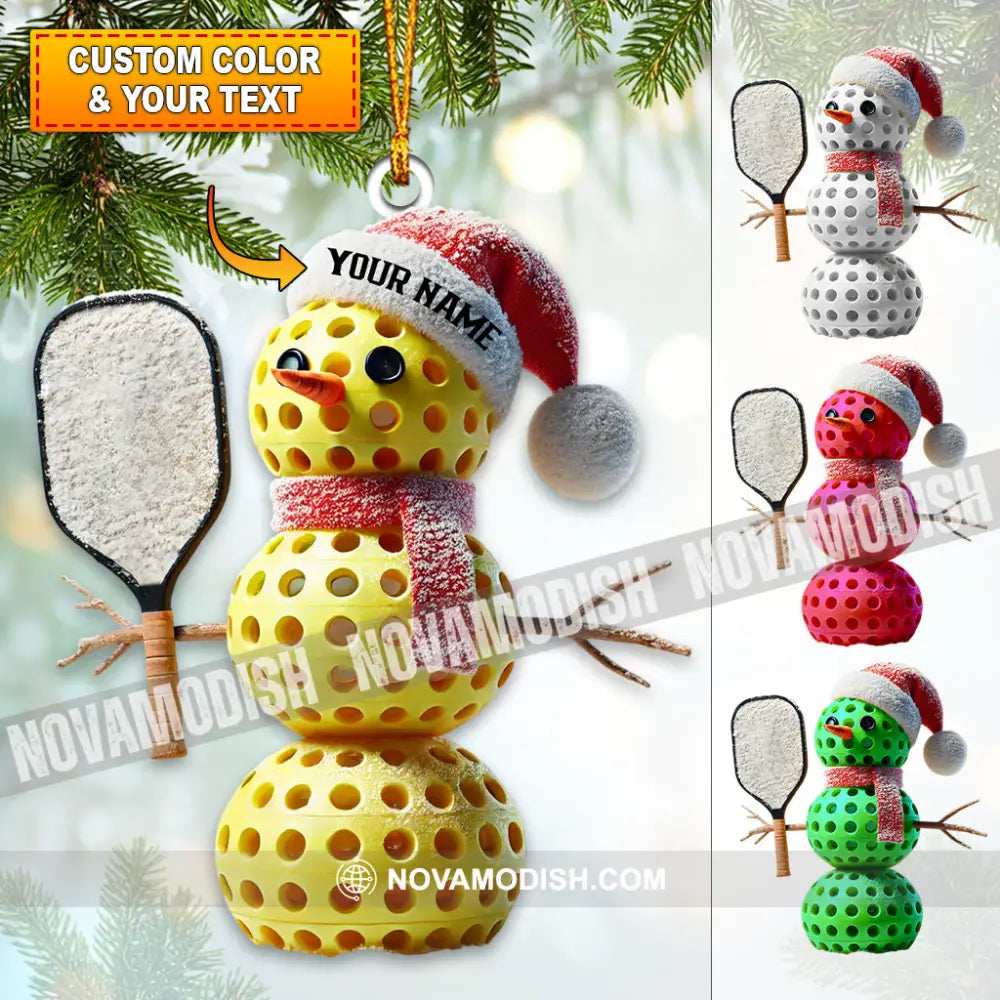 Custom Name Pickle Ball Ornament Christmas Gift Decoration