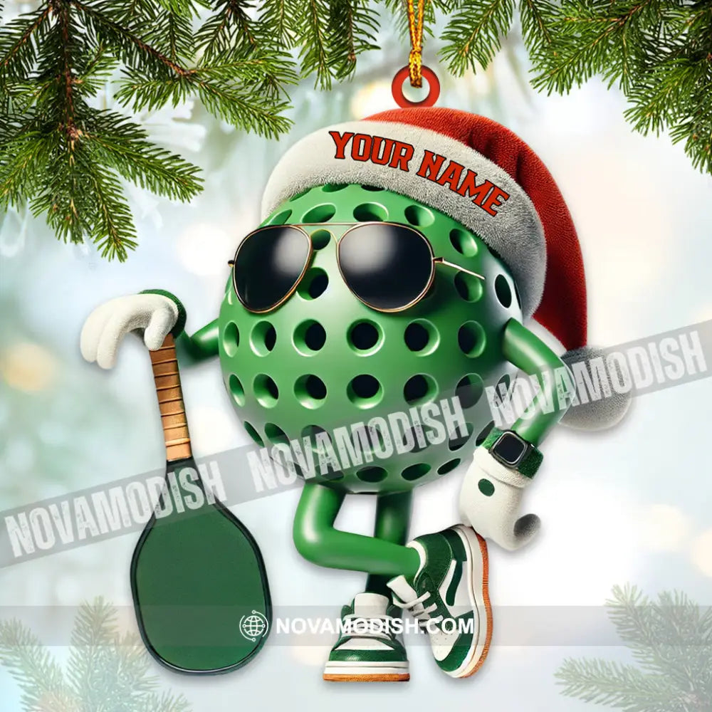 Custom Name Pickle Ball Ornament Christmas Gift Decoration 3.54’’ / 1