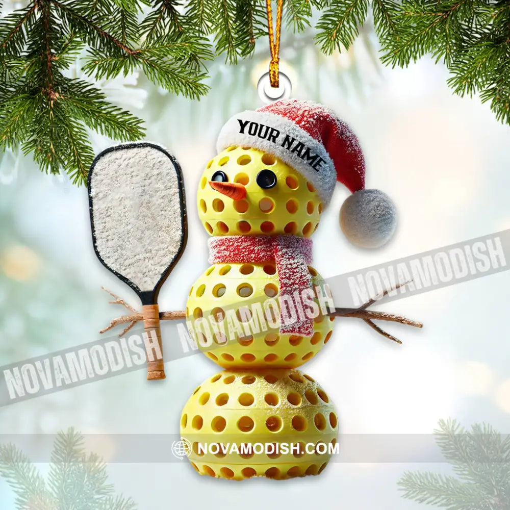 Custom Name Pickle Ball Ornament Christmas Gift Decoration 3.54’’ / 1