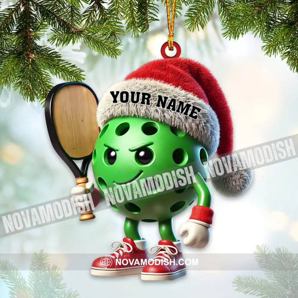 Custom Name Pickle Ball Ornament Christmas Gift Decoration 3.54’’ / 1