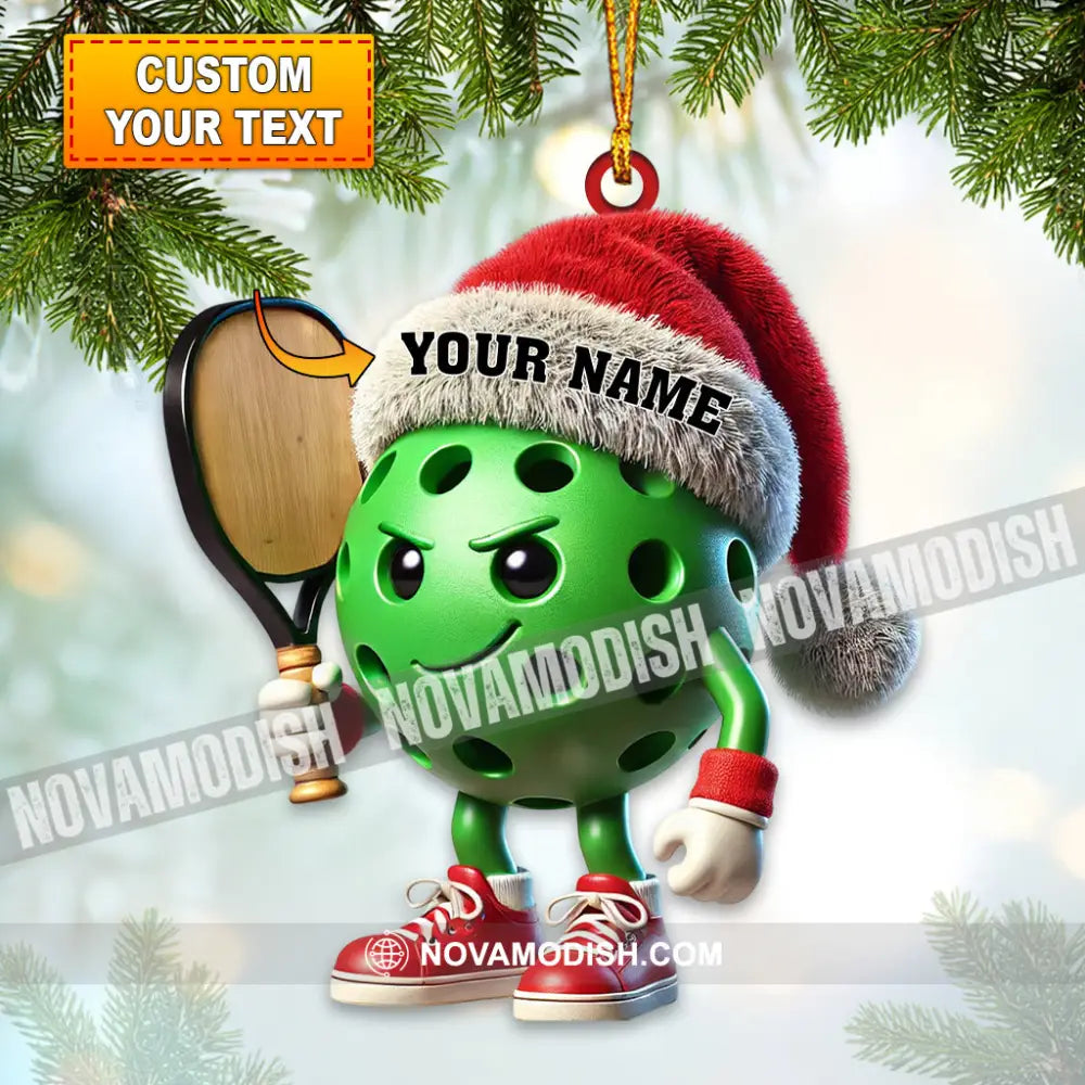 Custom Name Pickle Ball Ornament Christmas Gift Decoration