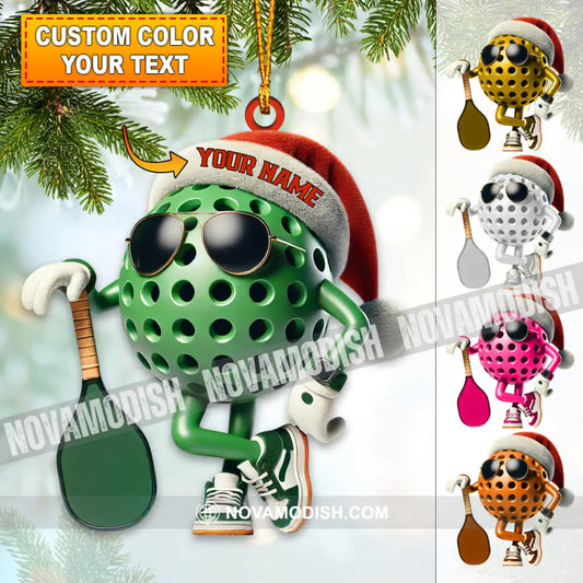 Custom Name Pickle Ball Ornament Christmas Gift Decoration