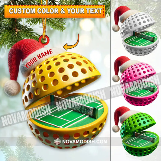 Custom Name Pickle Ball Ornament Love Christmas Decoration