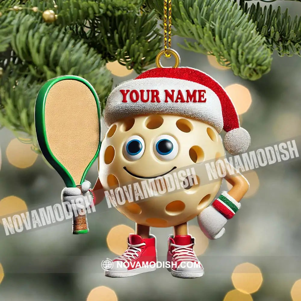 Custom Name Pickleball Ornament Lover Christmas Gift 3.54’’ / 1