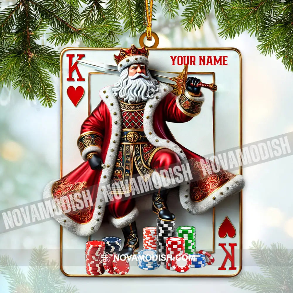 Custom Name Poker Ornament Christmas Decoration 3.54’’ / 1