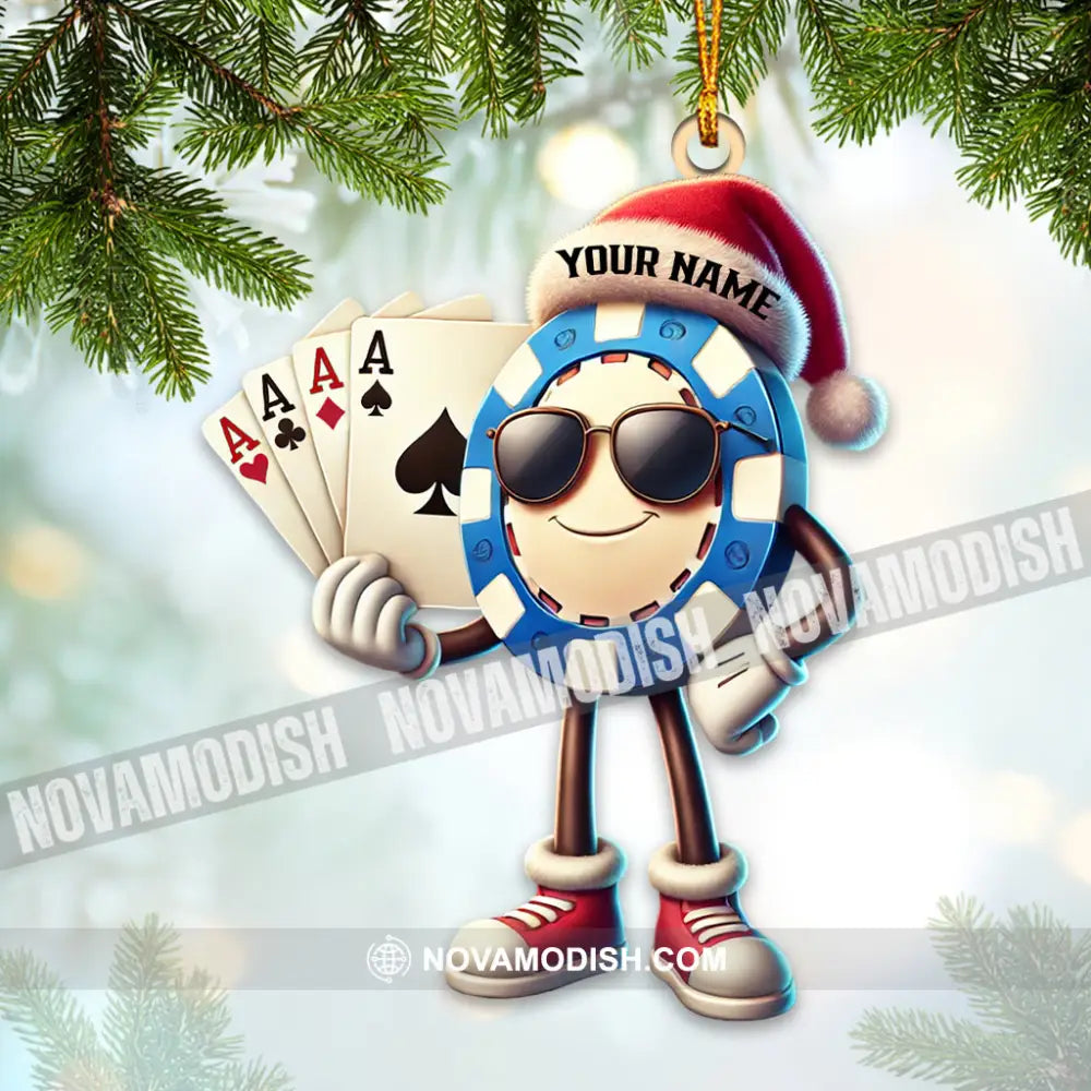 Custom Name Poker Ornament Christmas Decoration 3.54’’ / 1