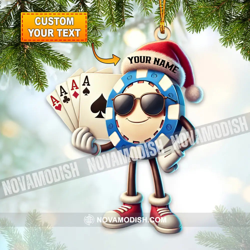 Custom Name Poker Ornament Christmas Decoration