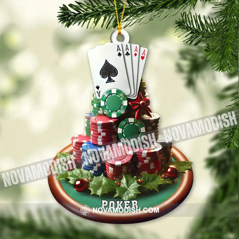 Custom Name Poker Ornament Christmas Gift 3.54’’ / 1