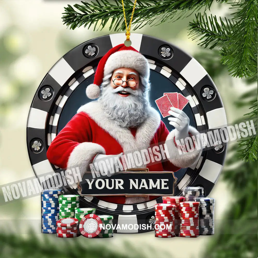 Custom Name Poker Ornament Christmas Gift 3.54’’ / 1