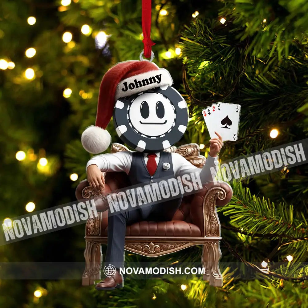 Custom Name Poker Ornament Christmas Gift Decoration