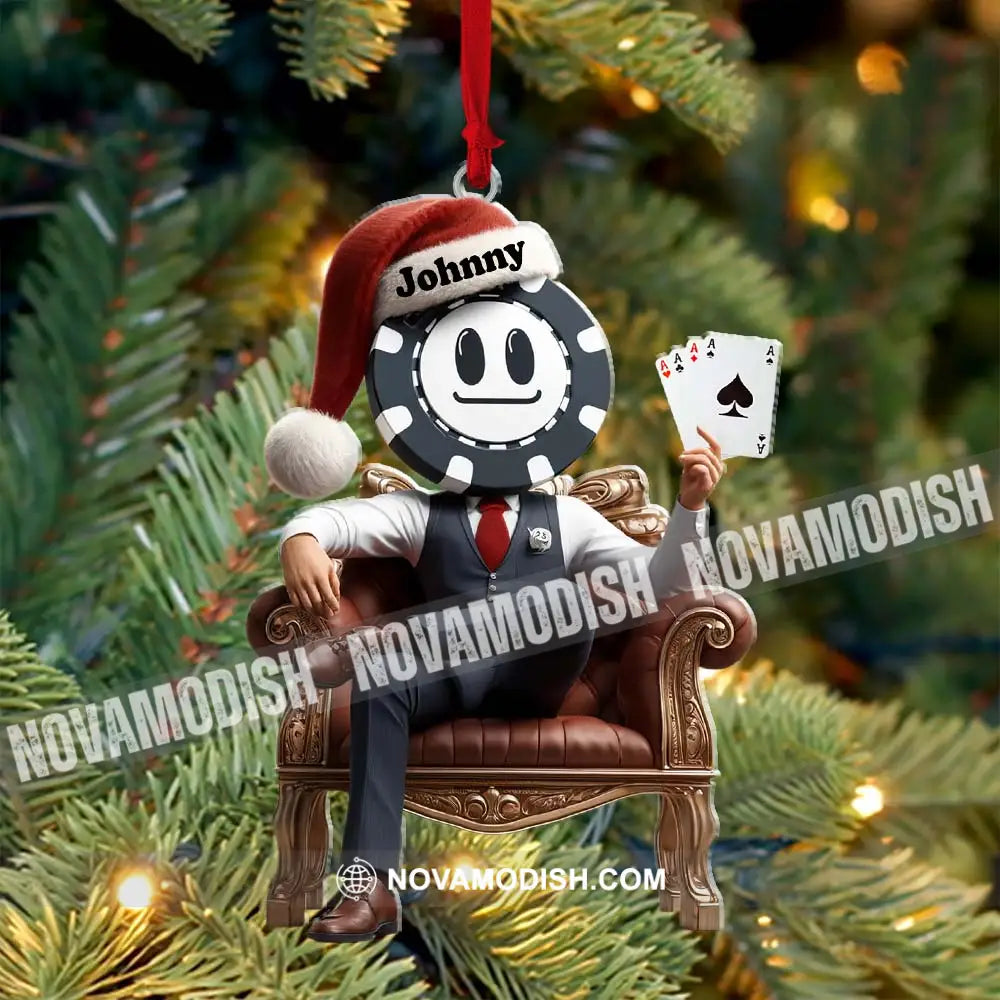 Custom Name Poker Ornament Christmas Gift Decoration