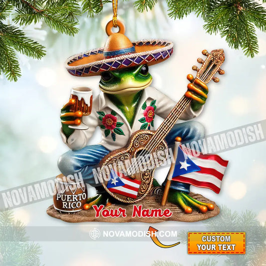 Custom Name Puerto Rico Ornament Christmas Gift