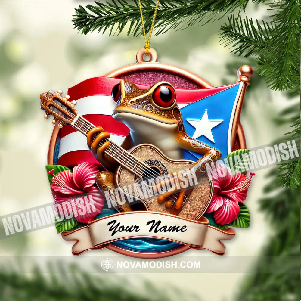 Custom Name Puerto Rico Ornament Christmas Gift For Lover 3.54’’ / 1