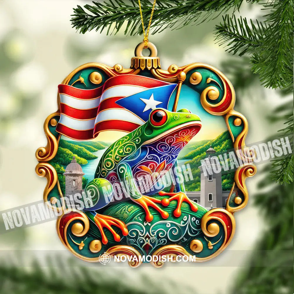 Custom Name Puerto Rico Ornament Christmas Gift For Lover 3.54’’ / 1