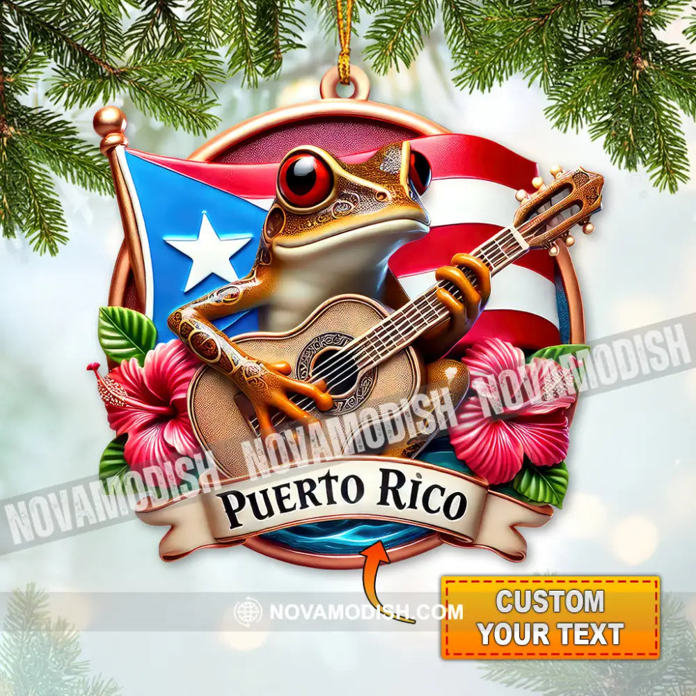 Custom Name Puerto Rico Ornament Christmas Gift For Lover