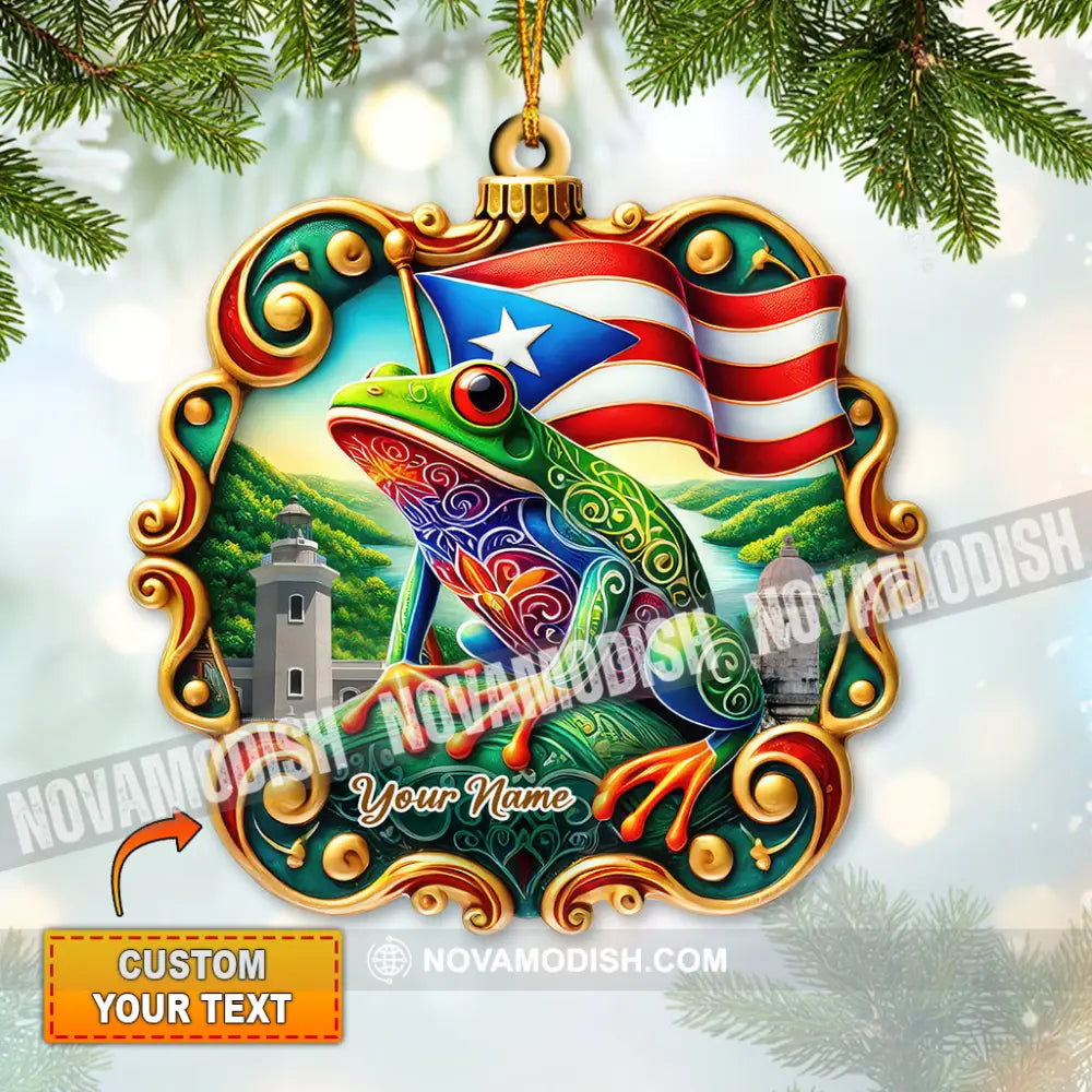 Custom Name Puerto Rico Ornament Christmas Gift For Lover