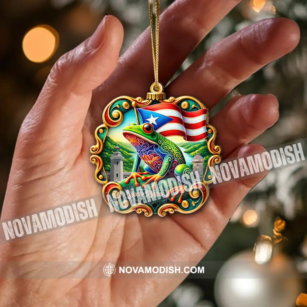 Custom Name Puerto Rico Ornament Christmas Gift For Lover