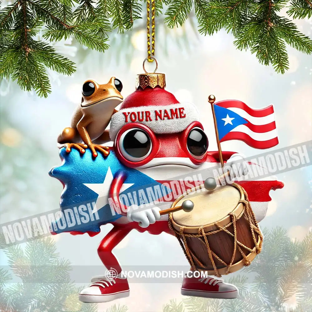 Custom Name America Ornament Lover Christmas Gift 3.54’’ / 1