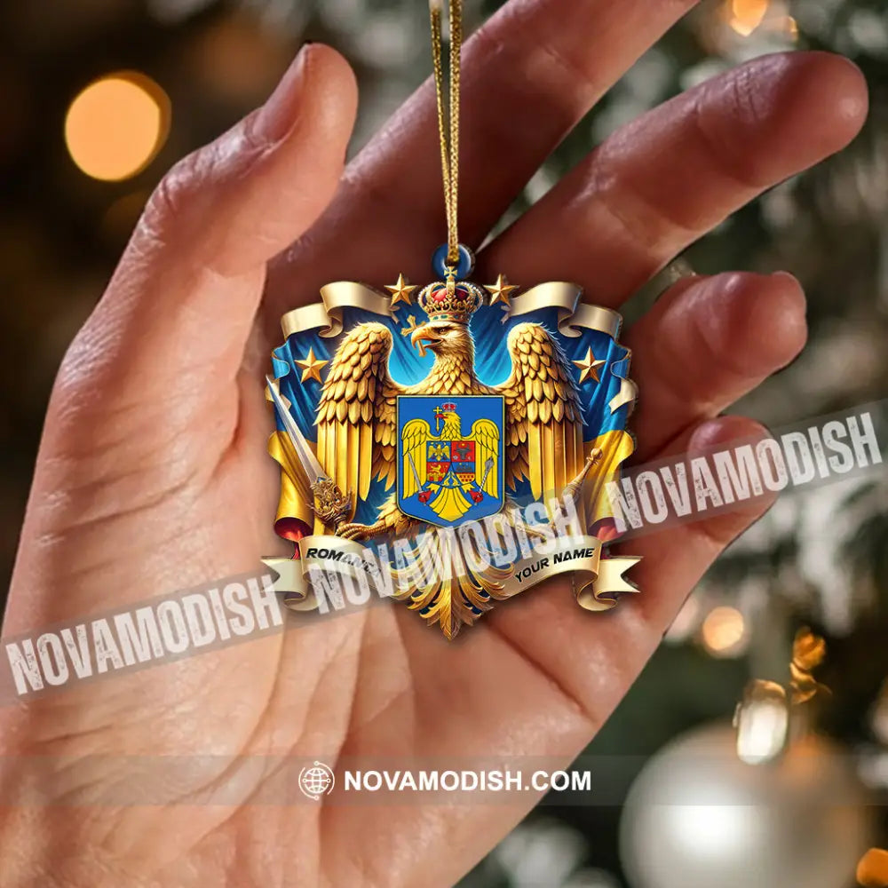 Custom Name Romania Ornament Christmas Gift For Lover