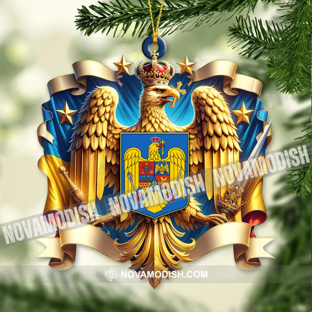 Custom Name Romania Ornament Christmas Gift For Lover 3.54’’ / 1