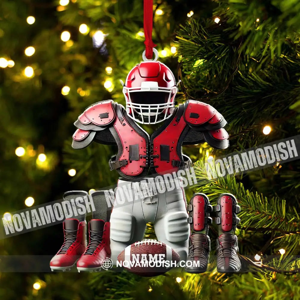 Custom Name Rugby Football Ornament Lover Christmas Gift