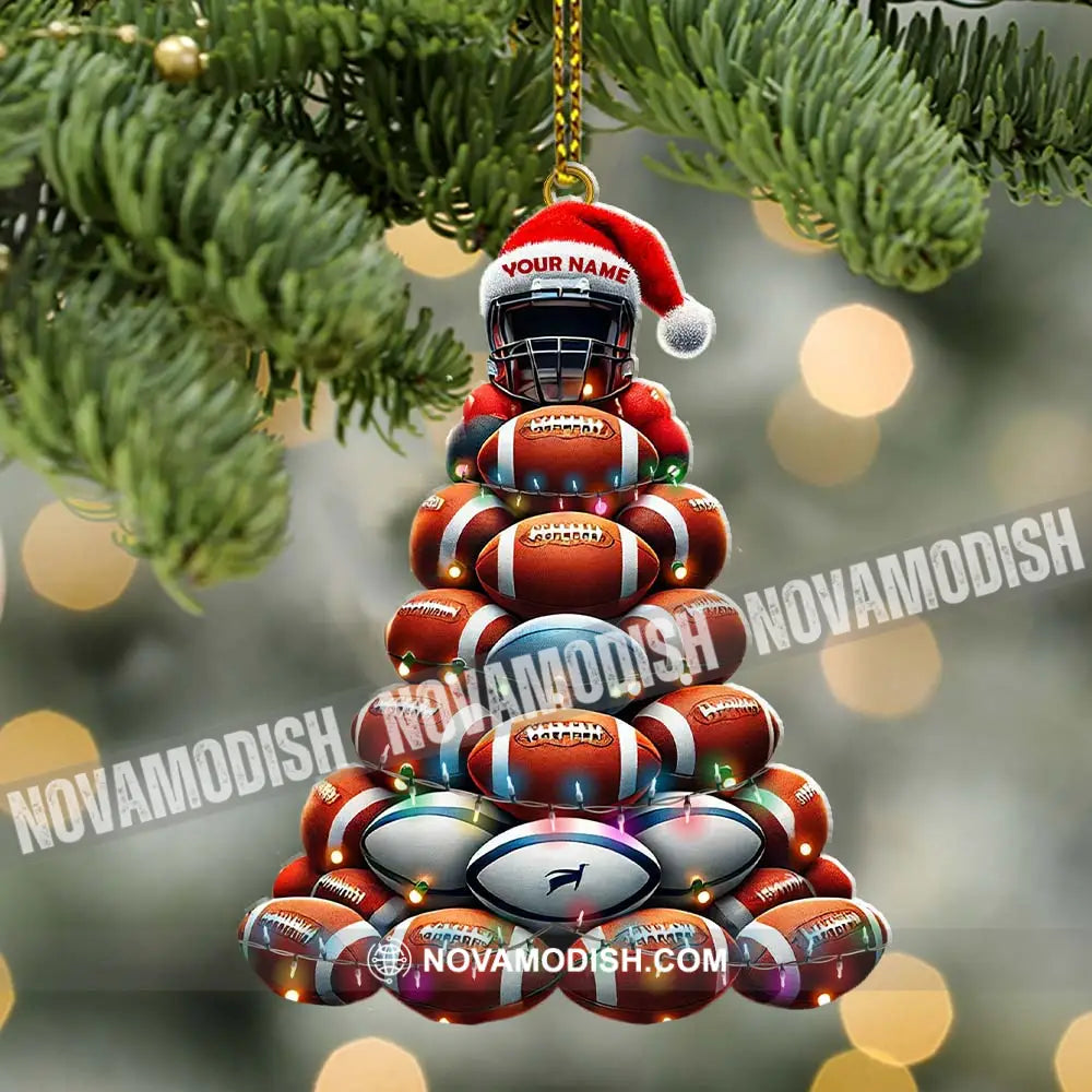 Custom Name Rugby Football Ornament Lover Christmas Gift