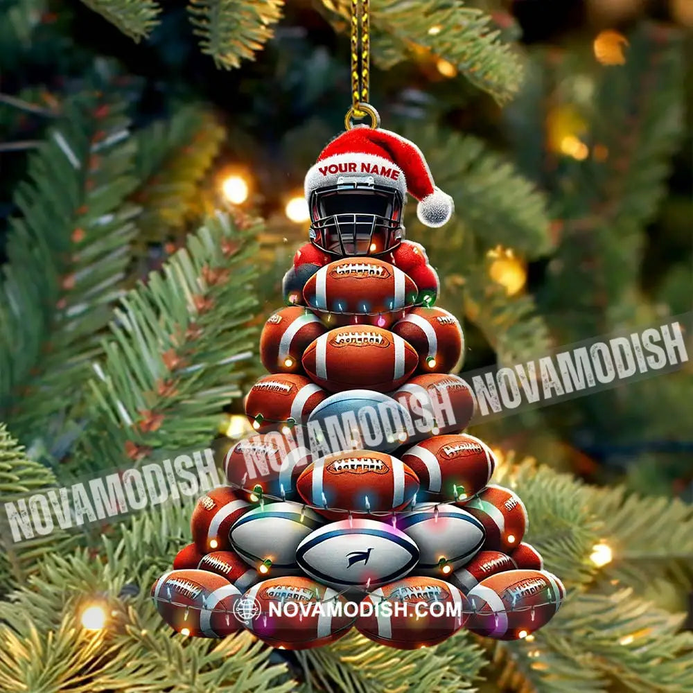 Custom Name Rugby Football Ornament Lover Christmas Gift