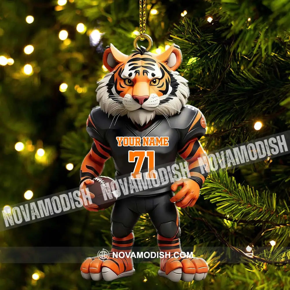 Custom Name Rugby Football Tiger Ornament Lover Christmas Gift