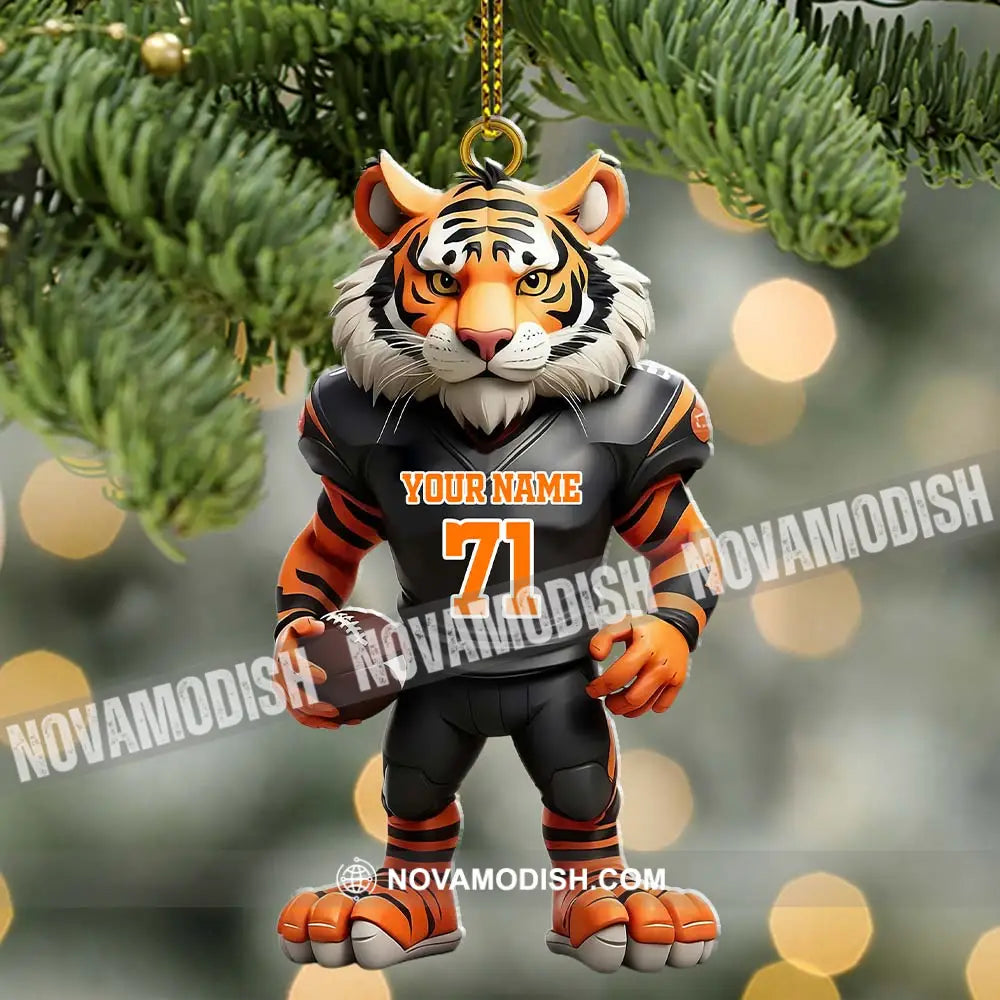 Custom Name Rugby Football Tiger Ornament Lover Christmas Gift