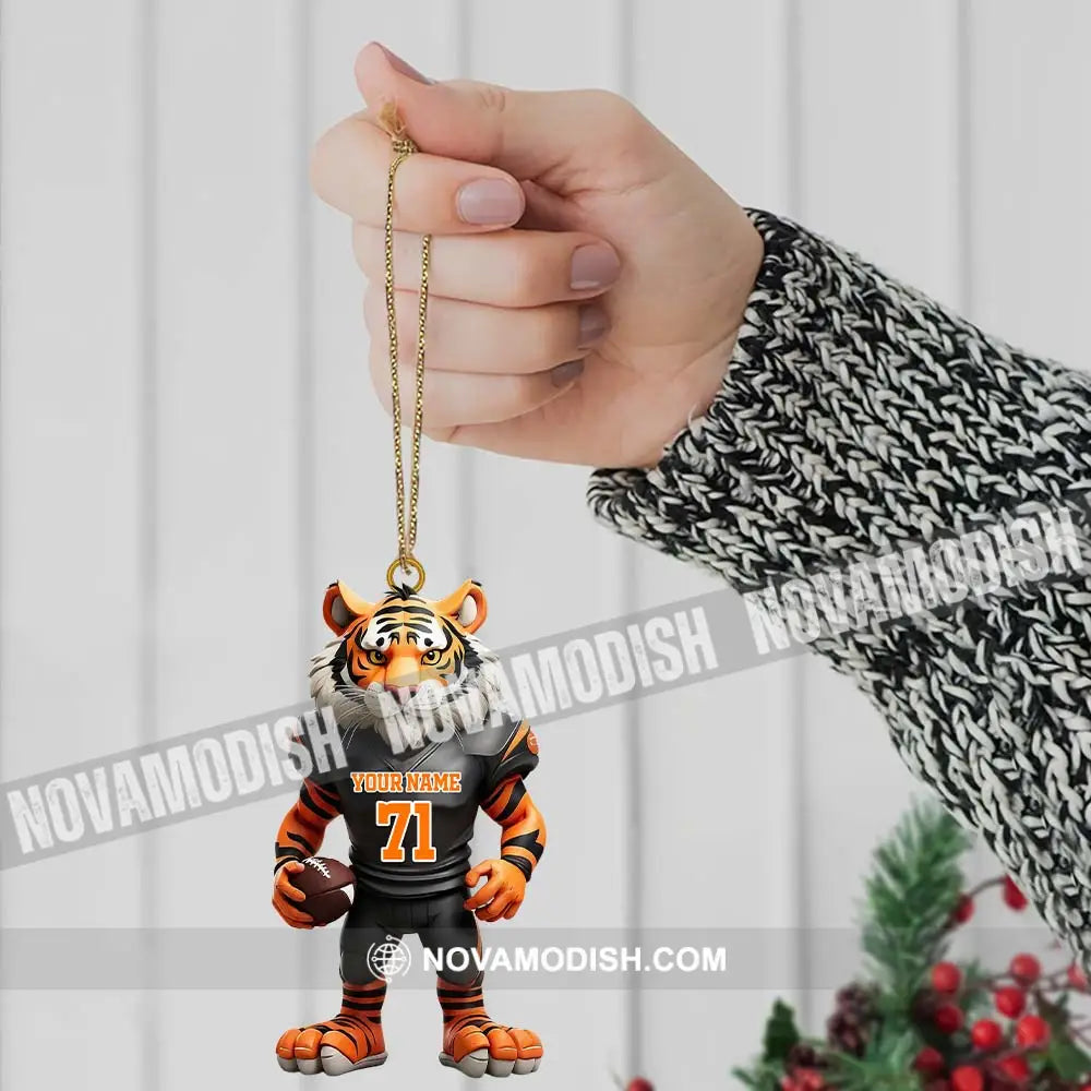 Custom Name Rugby Football Tiger Ornament Lover Christmas Gift