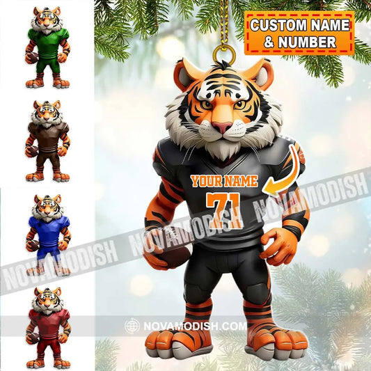 Custom Name Rugby Football Tiger Ornament Lover Christmas Gift