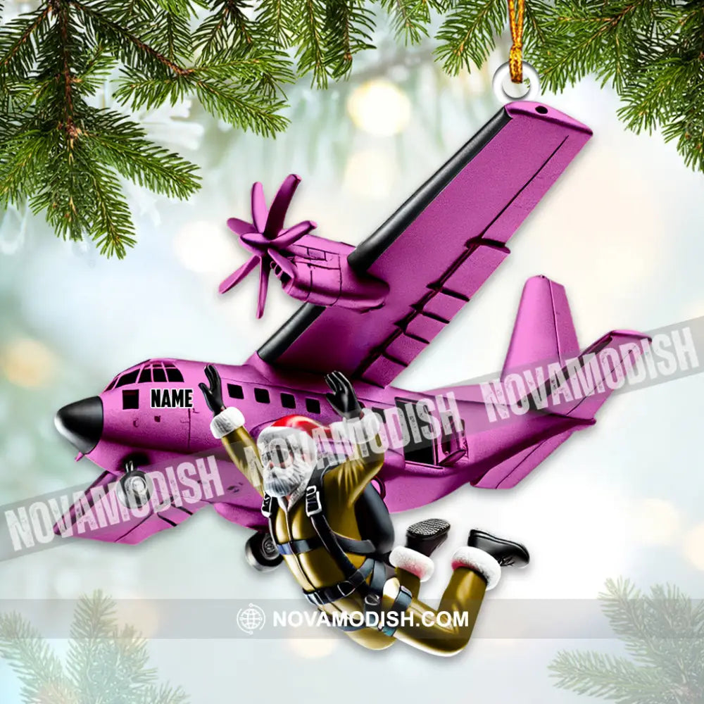 Custom Name Santa Airplane Ornament Christmas Gift For Lover