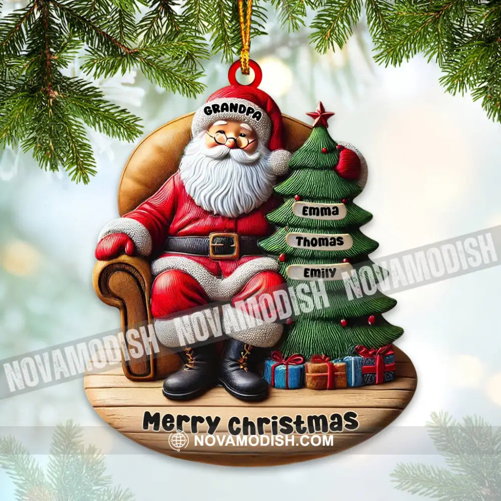 Custom Name Santa And Kids Christmas Ornament Family Gift