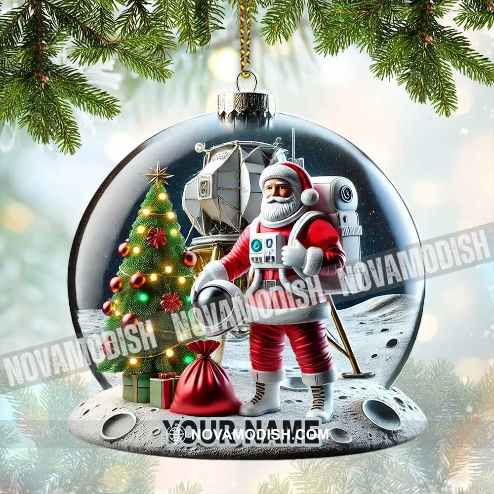 Custom Name Santa Astronaut Ornament Christmas Decoration 3.54’’ / 1