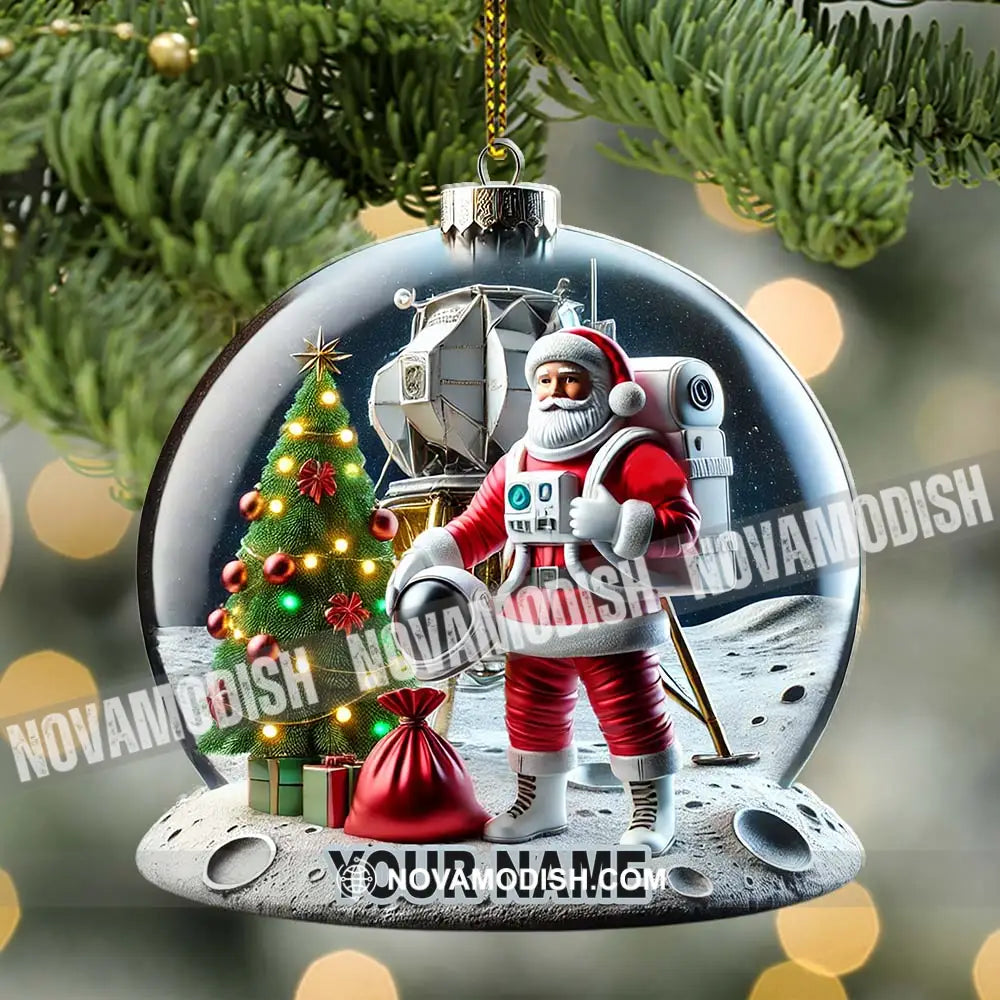 Custom Name Santa Astronaut Ornament Christmas Decoration