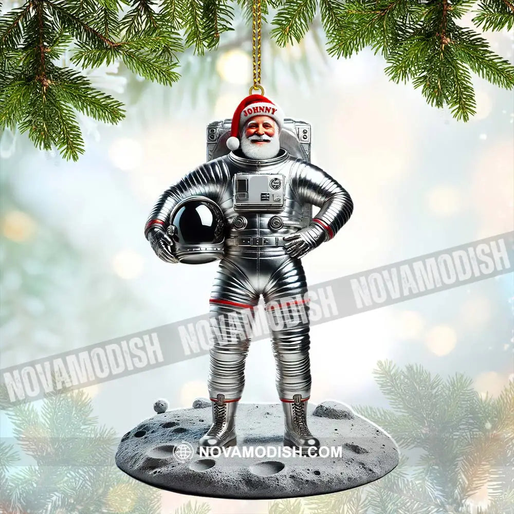 Custom Name Santa Astronaut Ornament Christmas Gift Decoration 3.54’’ / 1