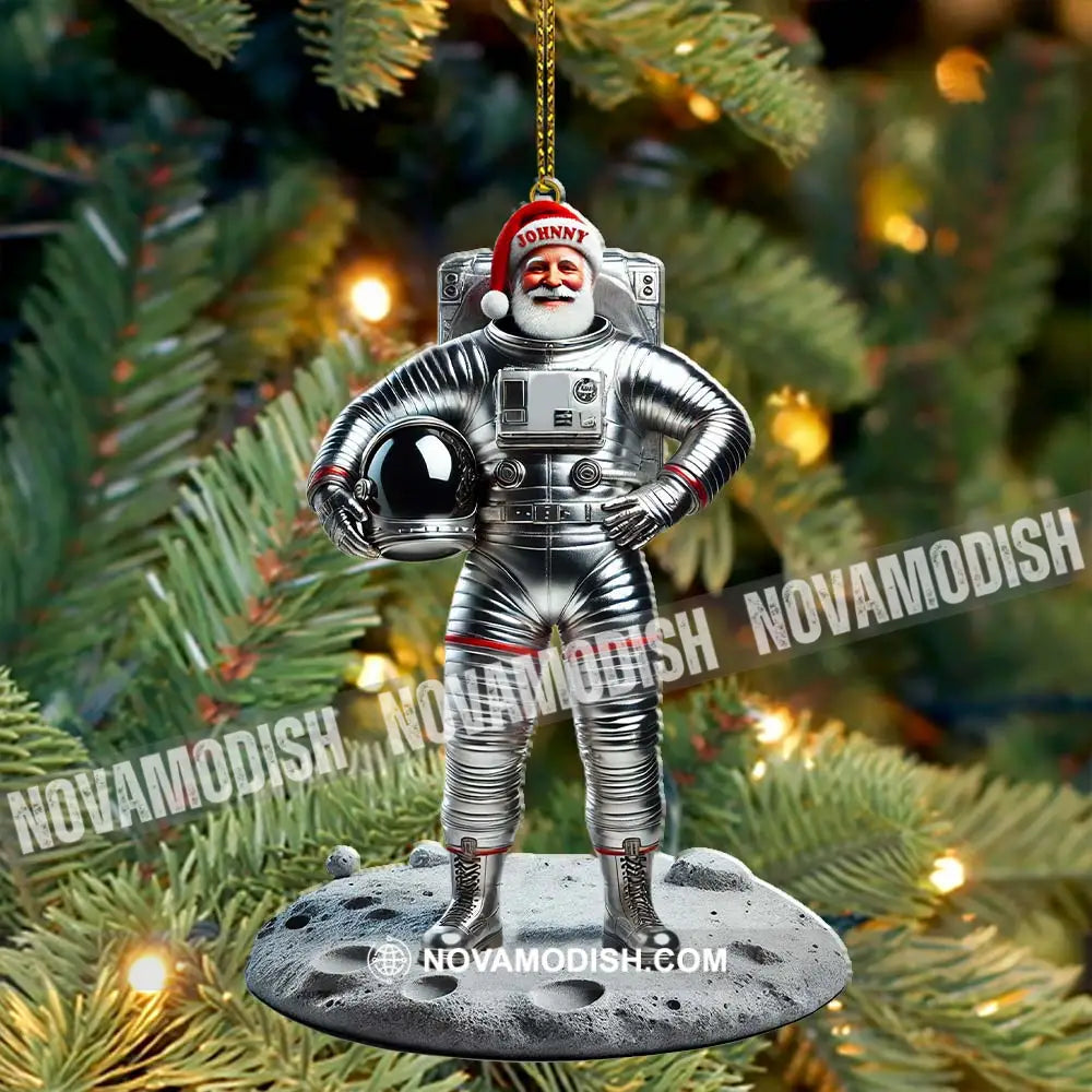 Custom Name Santa Astronaut Ornament Christmas Gift Decoration