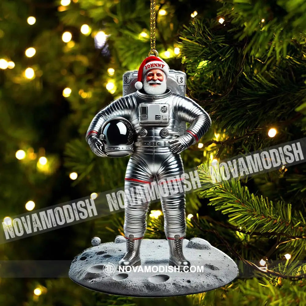 Custom Name Santa Astronaut Ornament Christmas Gift Decoration