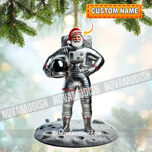 Custom Name Santa Astronaut Ornament Christmas Gift Decoration