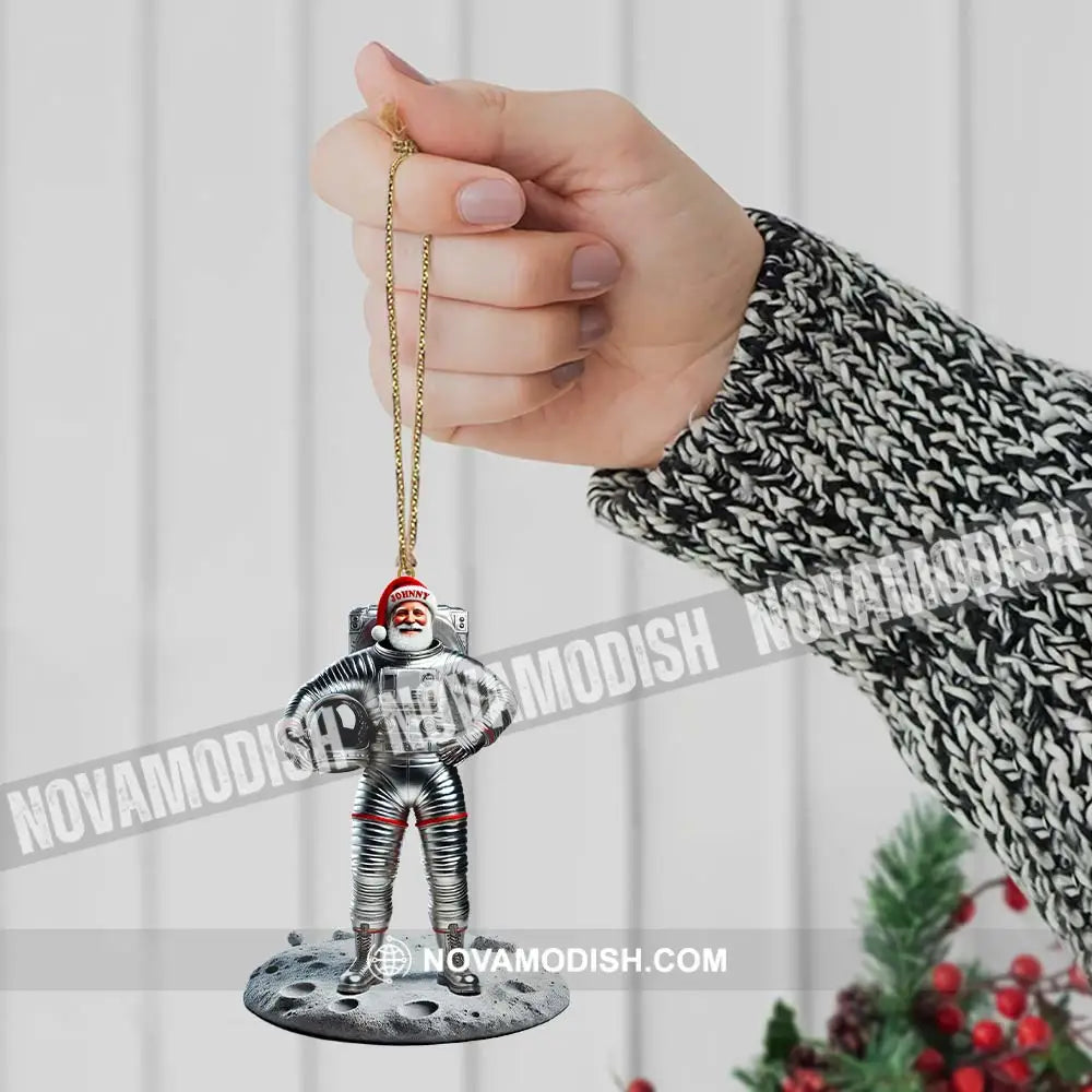Custom Name Santa Astronaut Ornament Christmas Gift Decoration