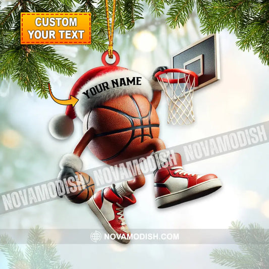 Custom Name Santa Basketball Ornament Christmas Gift