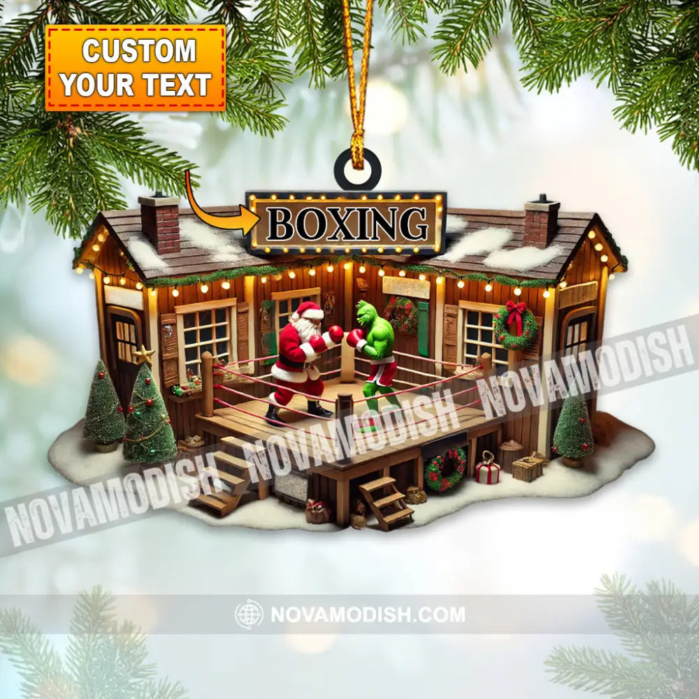 Custom Name Santa Boxing Ornament Lover Christmas Gift